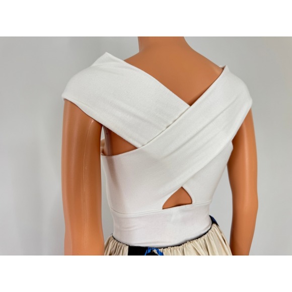 Fashion Nova Criss Cross Off The Shoulder Wrap Top Cutout Back Knit Bodice - Picture 6 of 12
